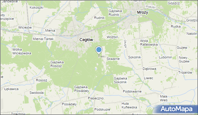 mapa Gajówka Skwarne, Gajówka Skwarne na mapie Targeo